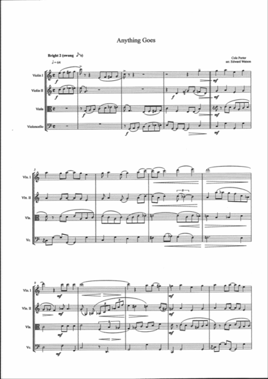 Anything Goes String Quartet scores gallery preview page 2