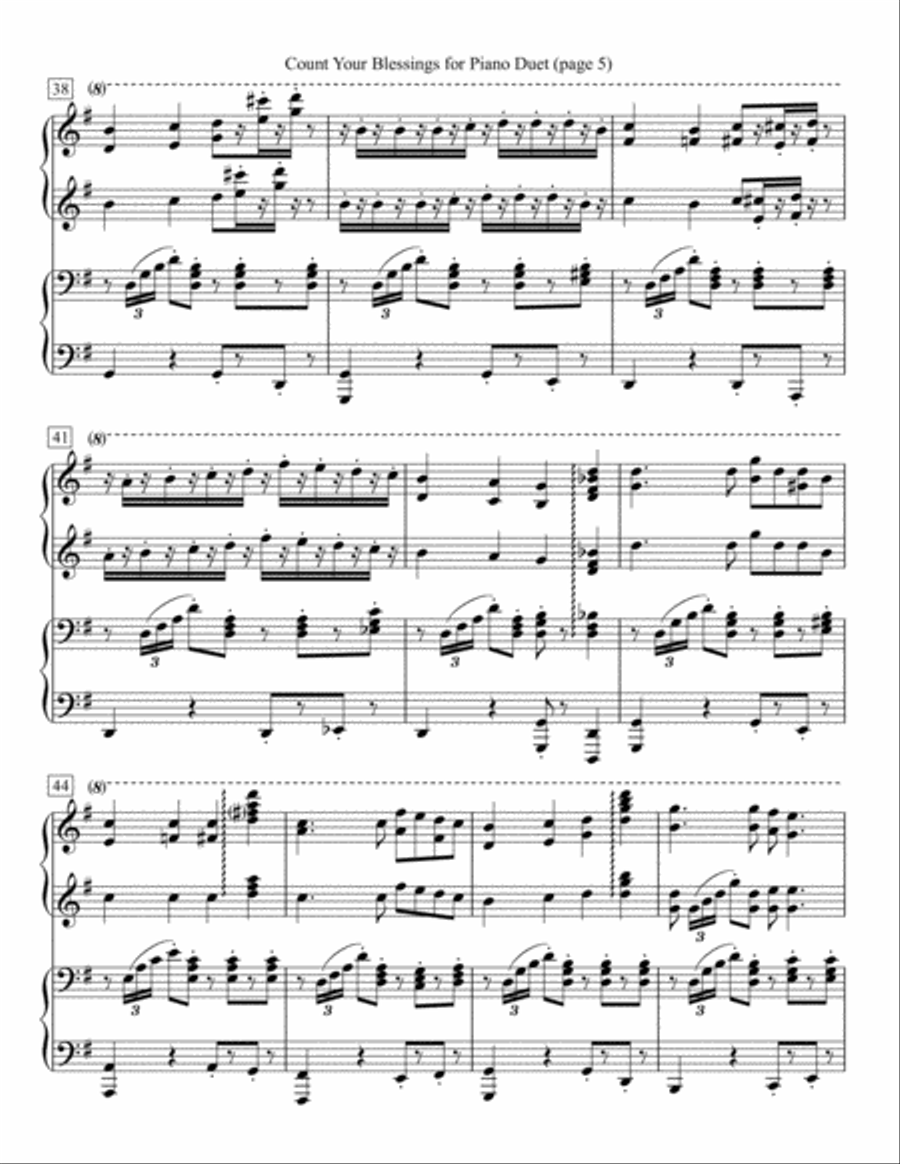 Count Your Blessings for Piano Duet 1 Piano, 4-Hands scores gallery preview page 5
