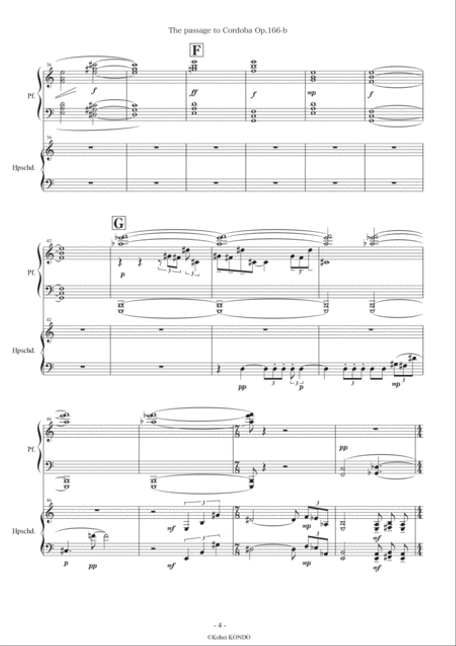 The passage to Cordoba Op.166b Version for cembalo and piano Chamber Music scores gallery preview page 5