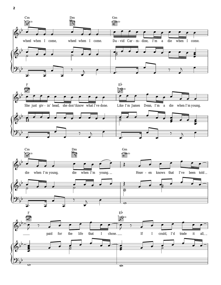 Ordinary Life Piano, Vocal, Guitar scores gallery preview page 2