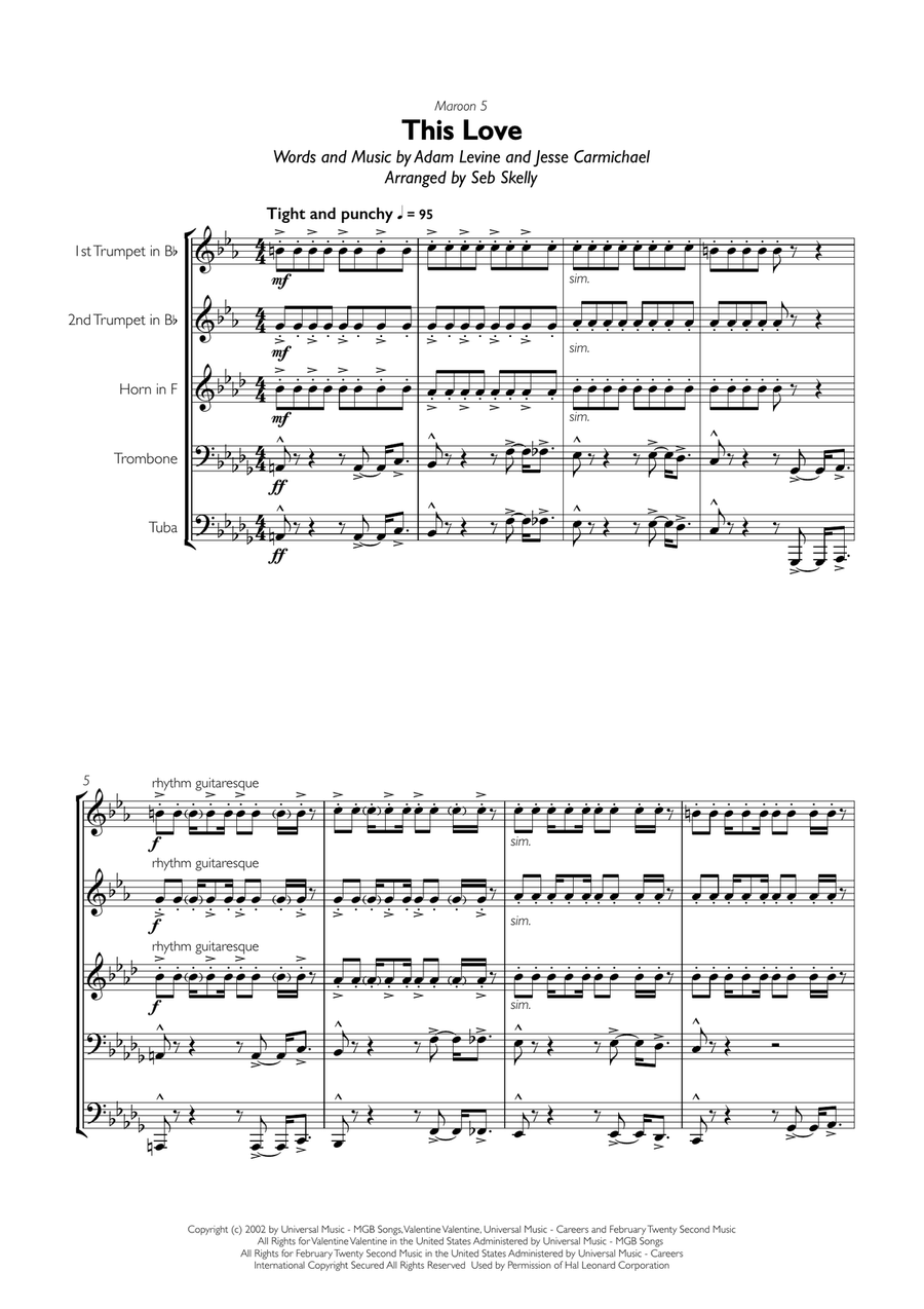 This Love Brass Ensemble scores gallery preview page 1
