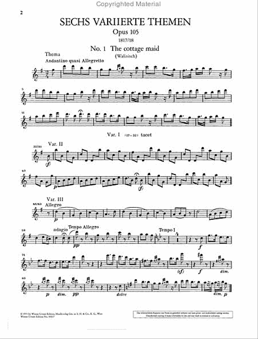 Variations on Folksongs for piano solo Chamber Music scores gallery preview page 4