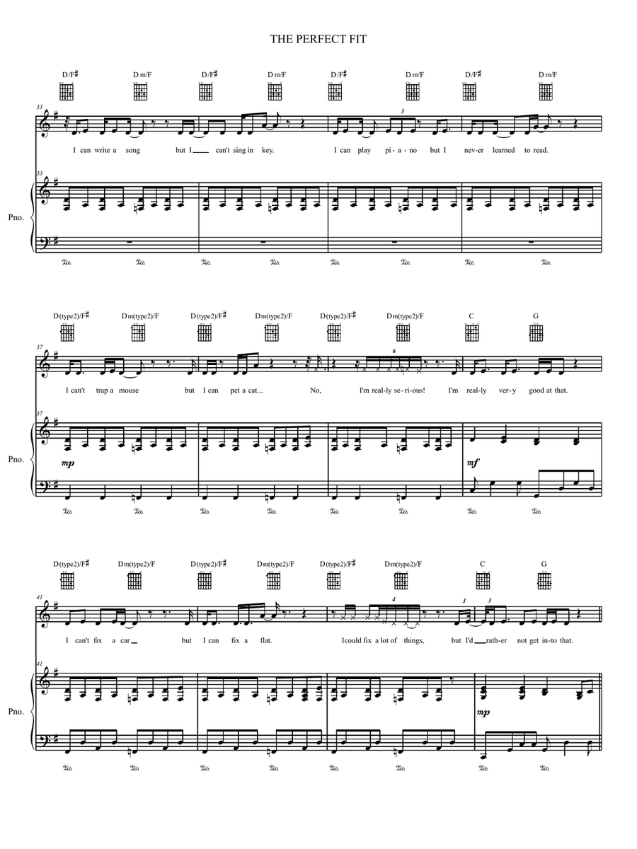 The Perfect Fit The Perfect Fit Piano, Vocal, Guitar scores gallery preview page 3