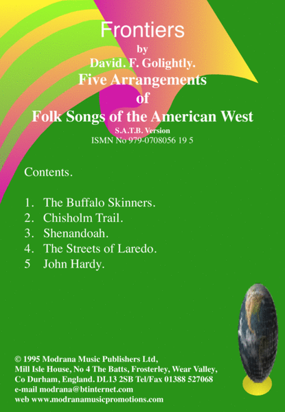 Frontiers S.A.T.B. Five settings of American Cowboy Songs image number null