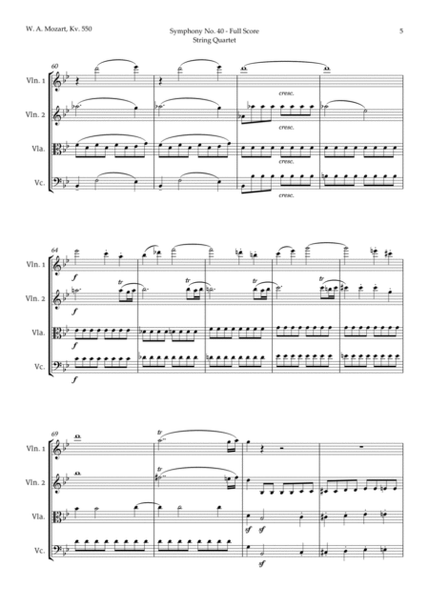 Symphony No. 40 by Mozart for String Quartet image number null