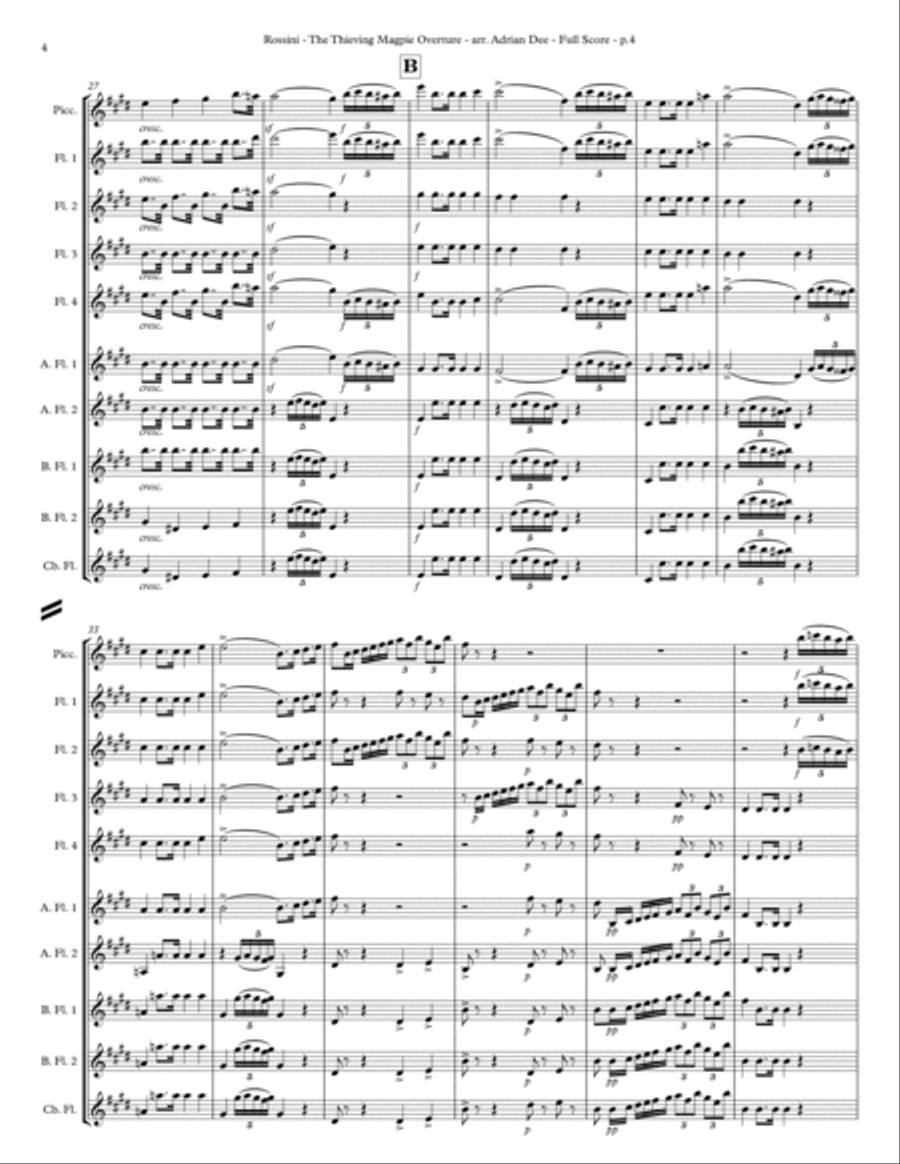The Thieving Magpie Overture (arr Flute Choir) Flute Choir scores gallery preview page 6