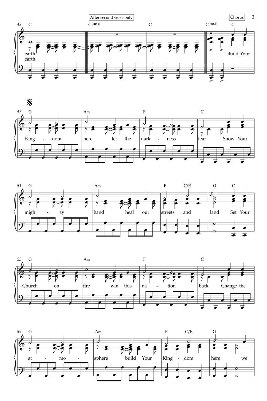 Build Your Kingdom Here Piano, Vocal, Guitar scores gallery preview page 3
