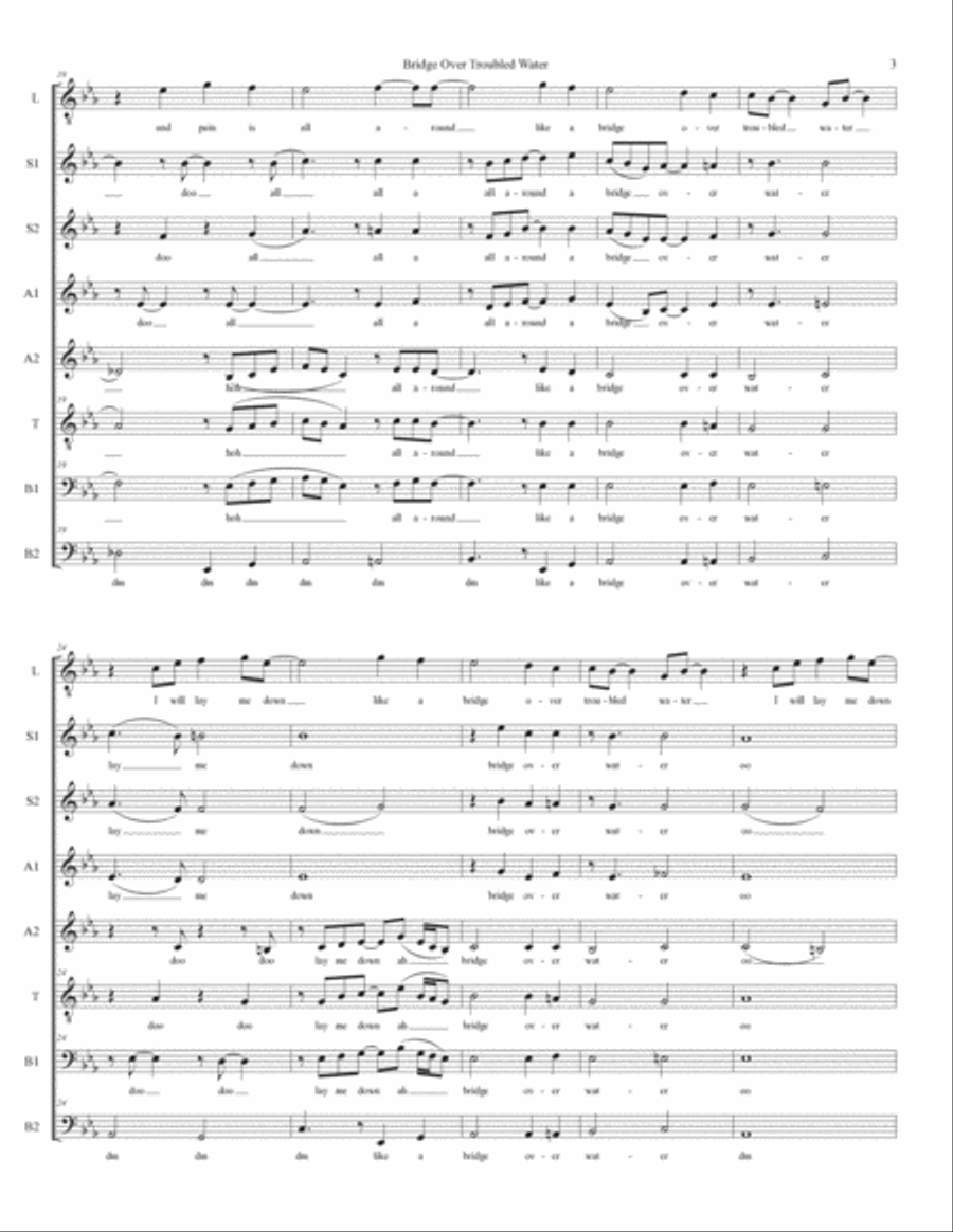 Bridge Over Troubled Water Divisi scores gallery preview page 3