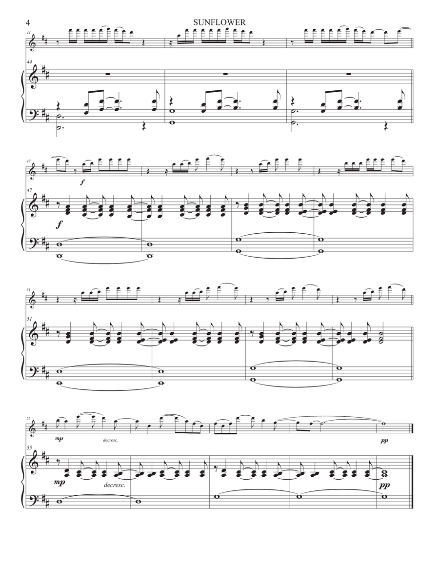 Sunflower Flute Solo scores gallery preview page 6