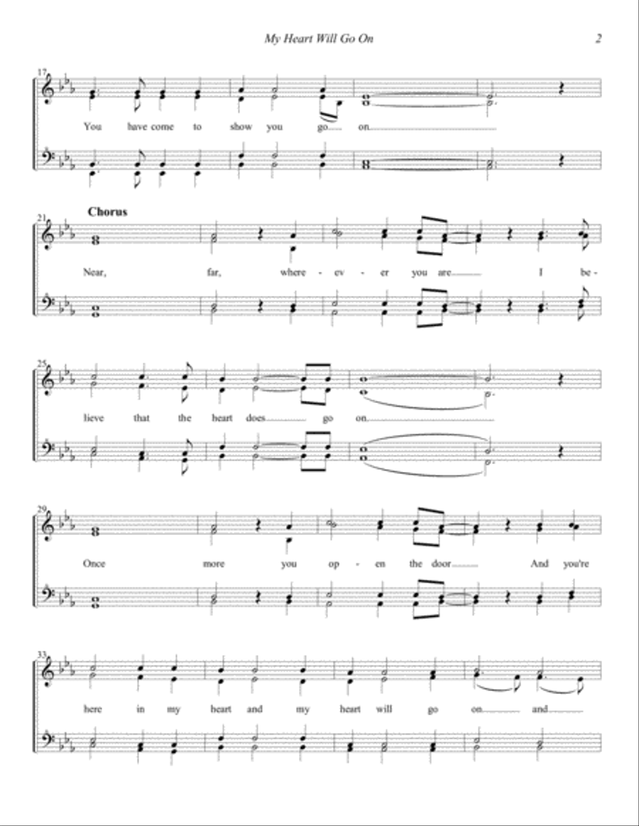 My Heart Will Go On (Love Theme from Titanic) SSAA scores gallery preview page 2