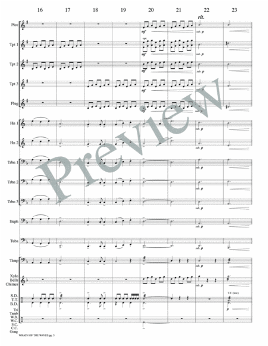 Wrath of the Waves Small Ensemble scores gallery preview page 5