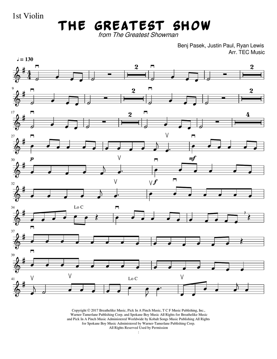The Greatest Show Chamber Orchestra scores gallery preview page 6