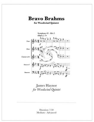 Book cover for Bravo Brahms for Woodwind Quintet
