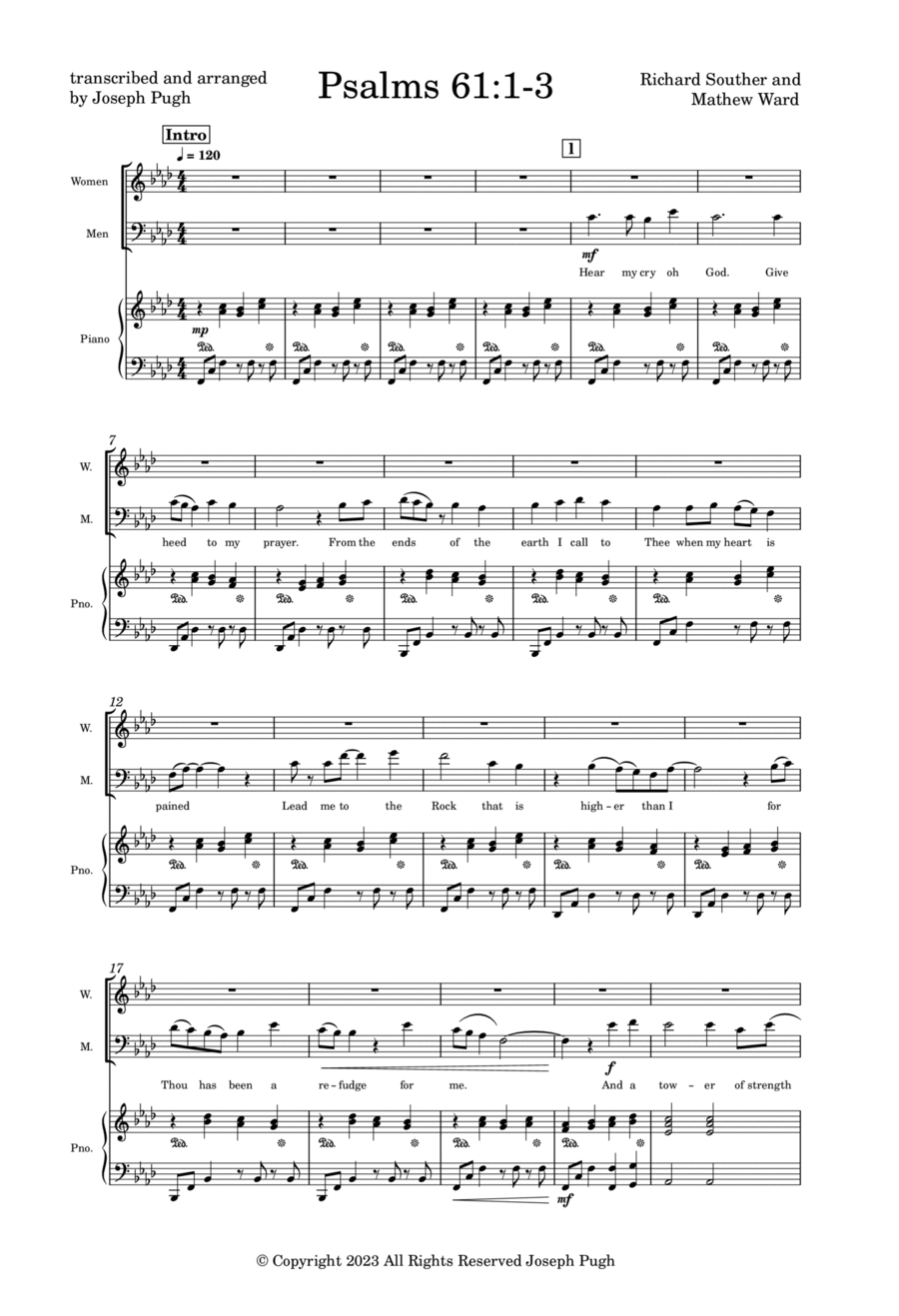 Psalms 61 Psalms 61 4-Part scores gallery preview page 1