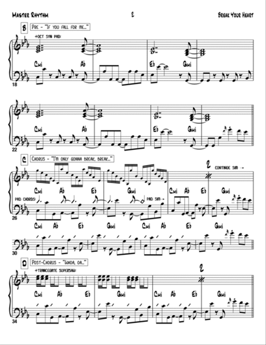 Break Your Heart Voice scores gallery preview page 2