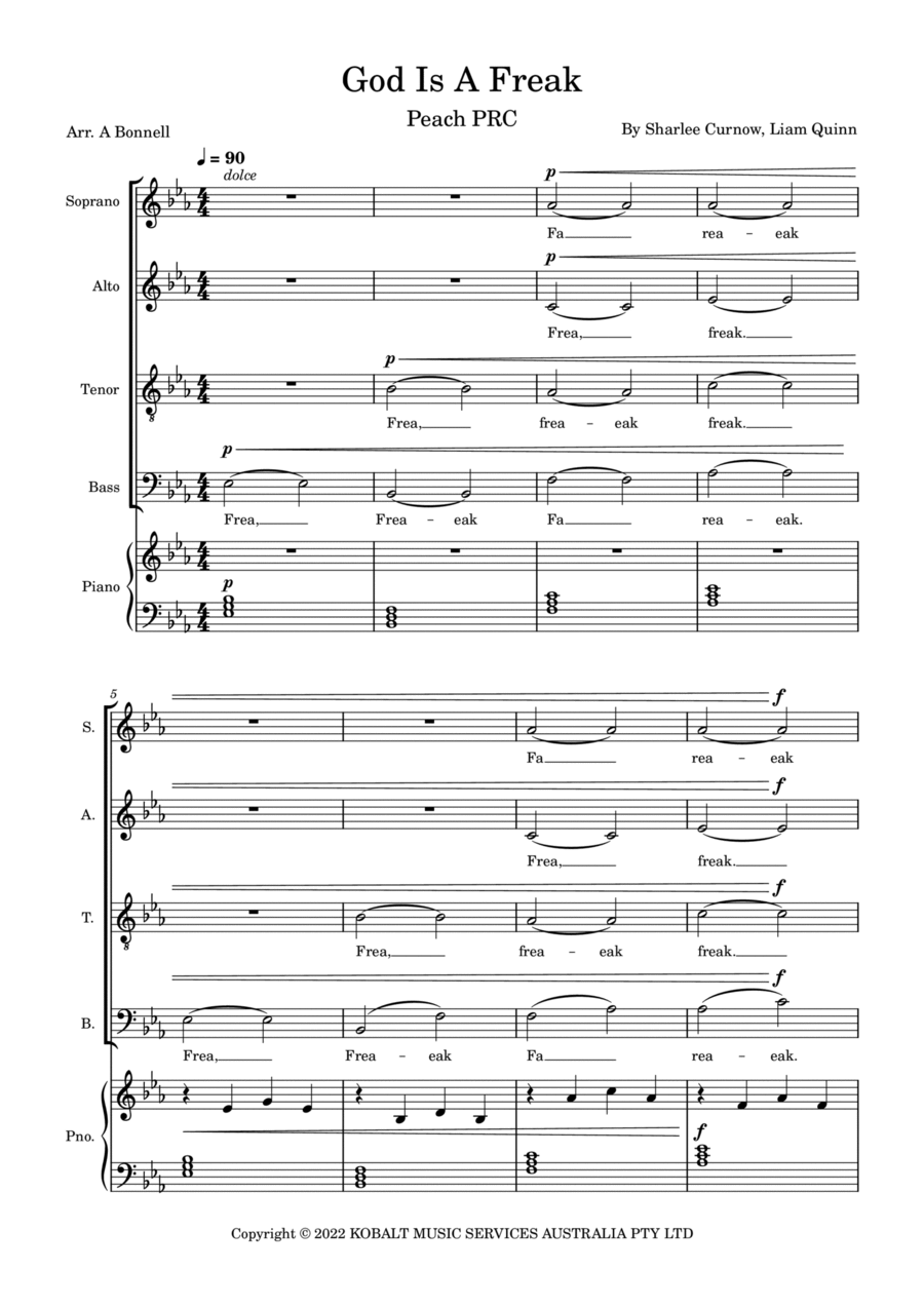 God Is A Freak 4-Part scores gallery preview page 1