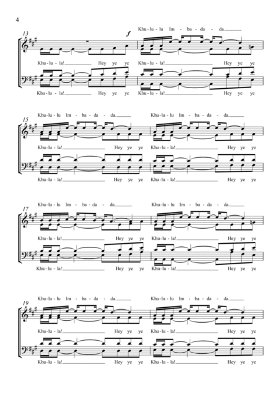 Three South African Songs 4-Part scores gallery preview page 2