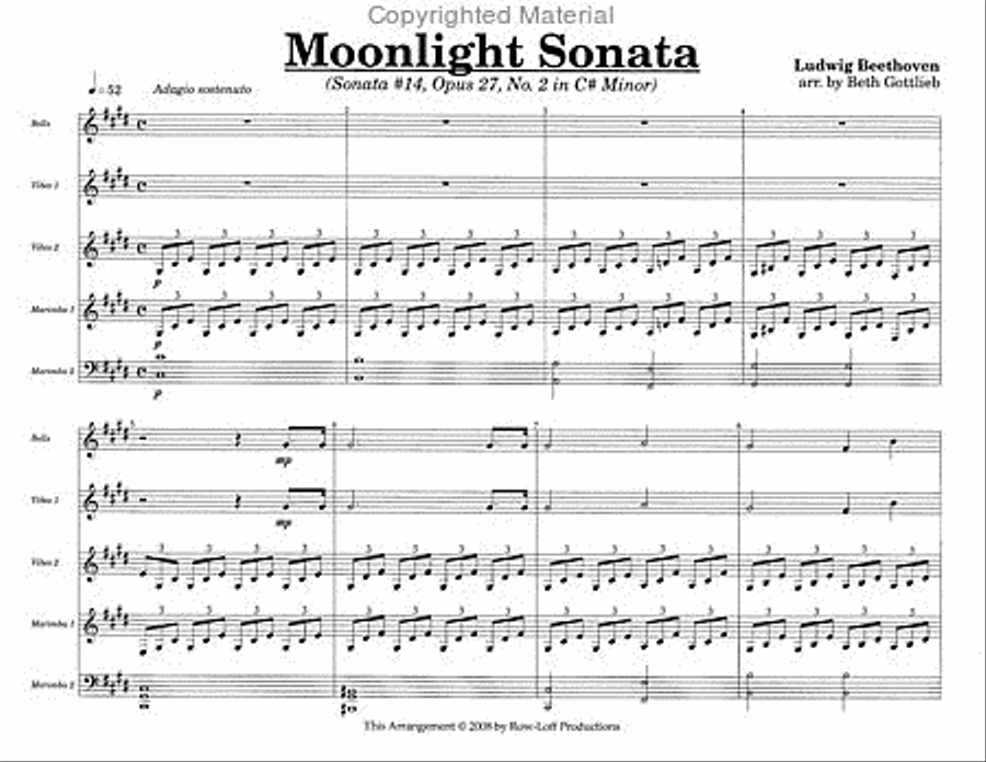 Moonlight Sonata Percussion Ensemble scores gallery preview page 2