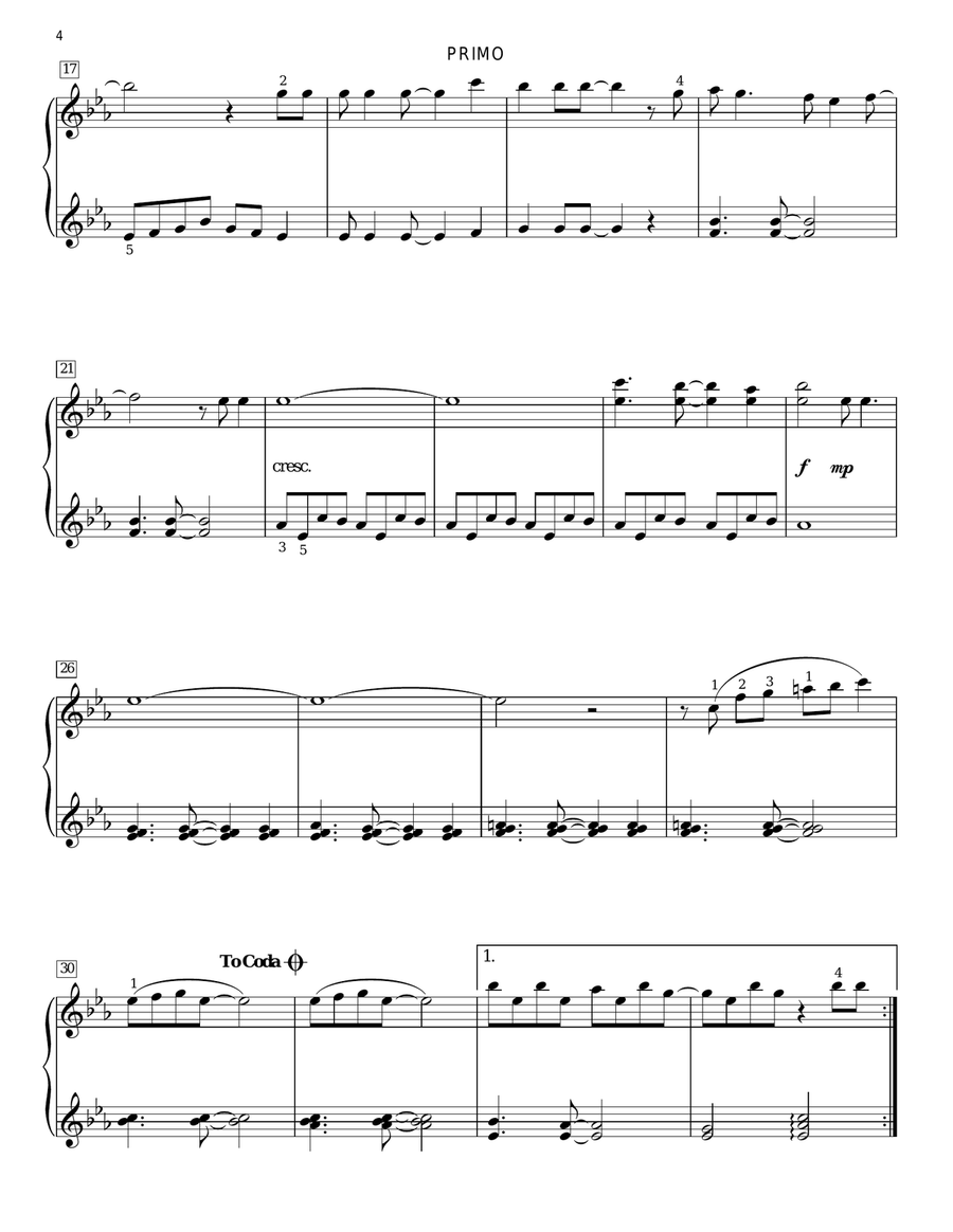 Wedding Song (There Is Love) Piano Duet scores gallery preview page 4