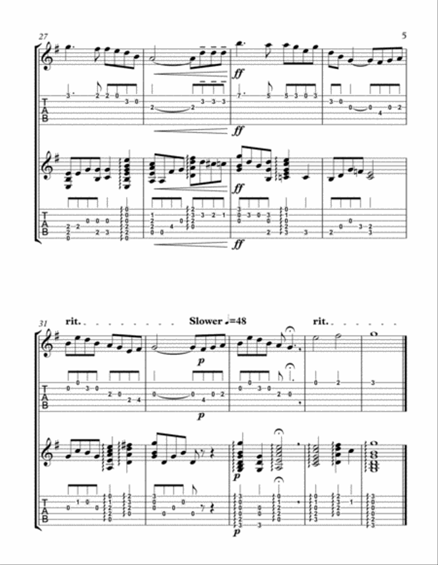 Danny Boy (Guitar Duet) Danny Boy (Guitar Duet) Classical Guitar scores gallery preview page 5