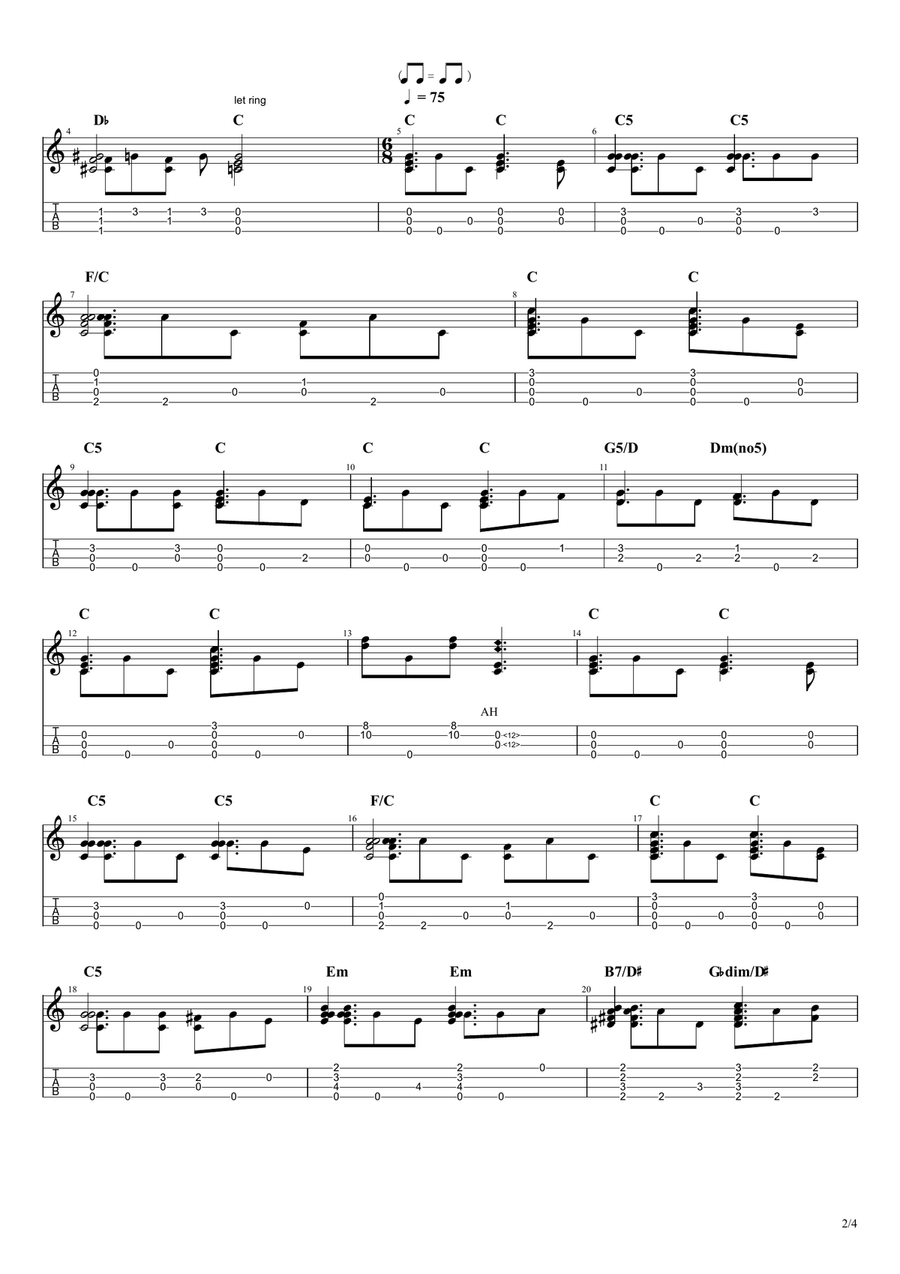 O Holy Night - Fingerstyle Ukulele Solo Ukulele scores gallery preview page 2