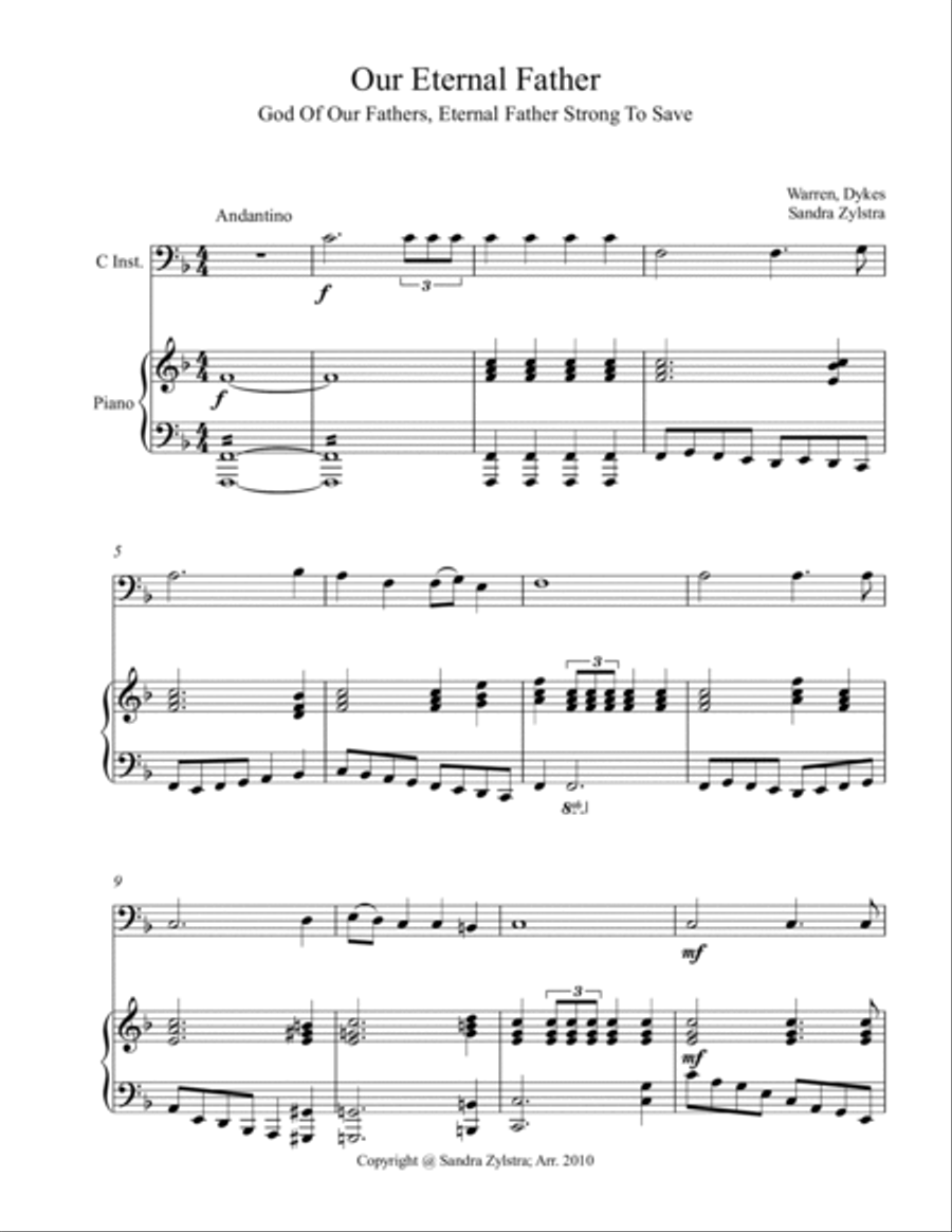 Our Eternal Father (bass C instrument solo) Euphonium scores gallery preview page 2
