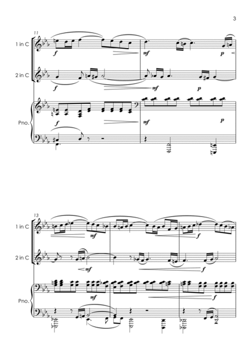 Vocalise (Rachmaninoff) - tenor horn duet and piano with FREE BACKING TRACK image number null