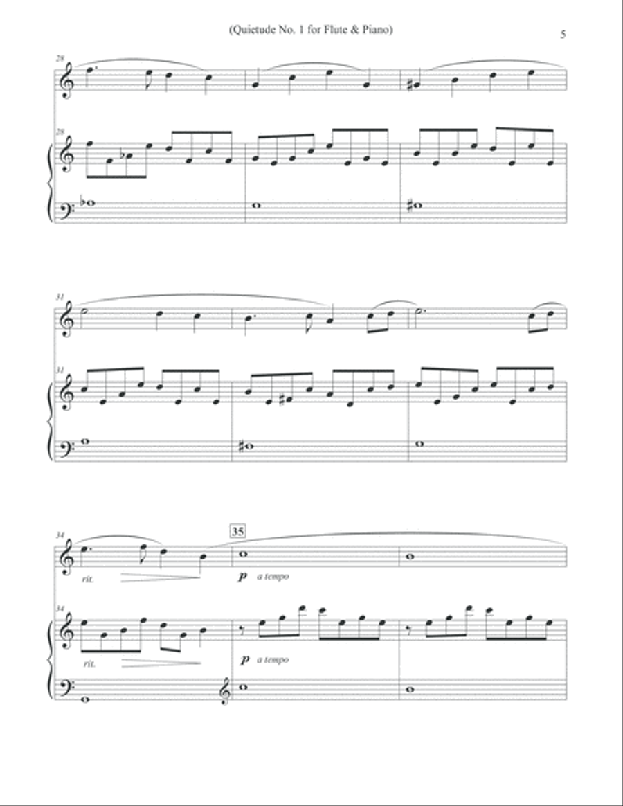 Quietudes, Nos. 1-12 - Flute & Piano Flute Solo scores gallery preview page 5