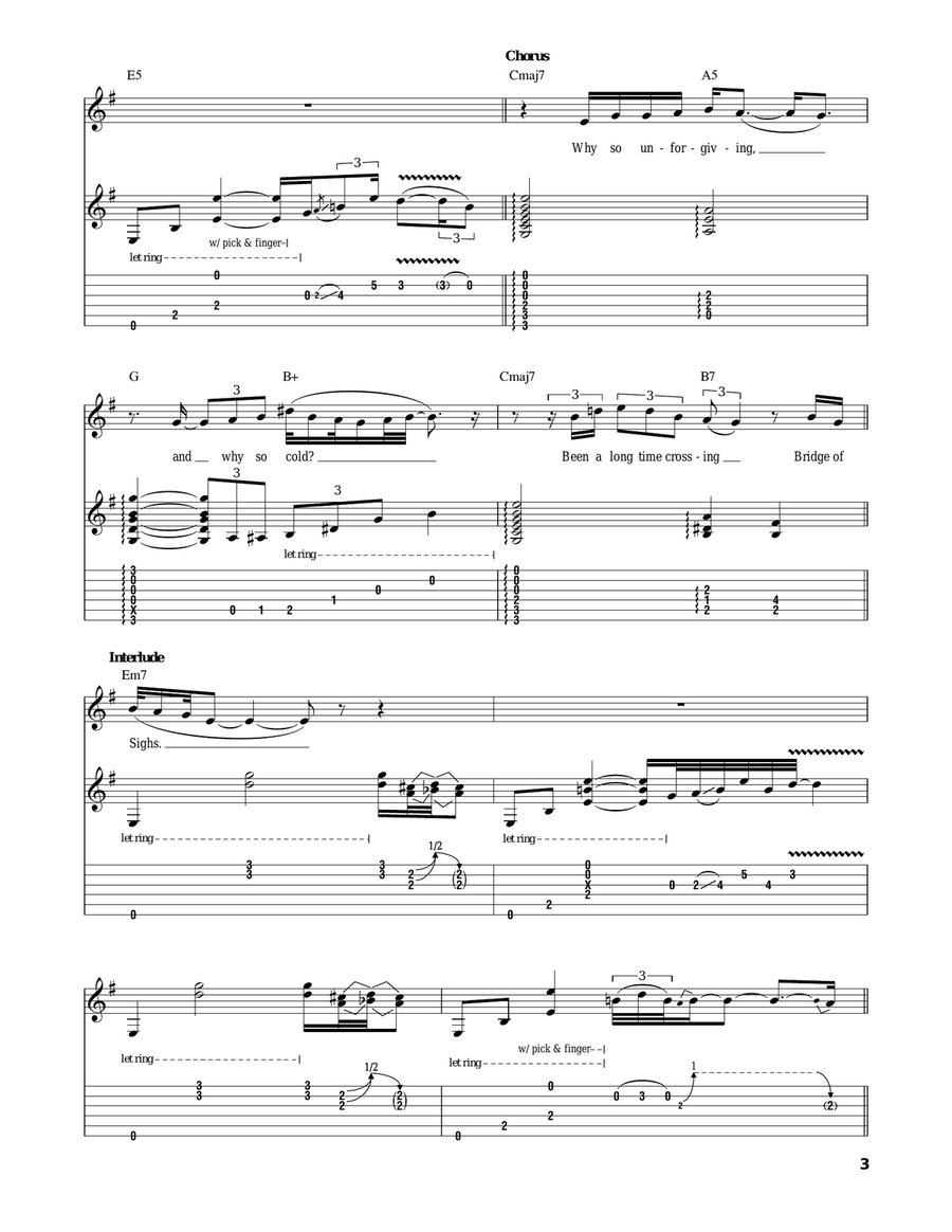 Bridge Of Sighs Electric Guitar scores gallery preview page 3