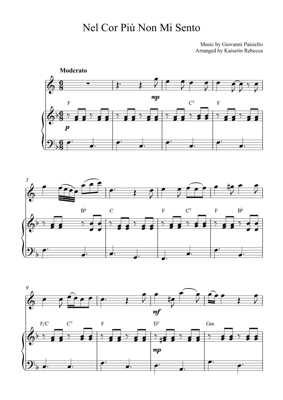 Nel Cor Più Non Mi Sento Nel Cor Più Non Mi Sento English Horn scores gallery preview page 1