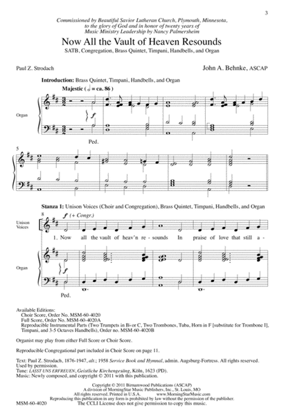 Now All the Vault of Heaven Resounds (Downloadable Choral Score)