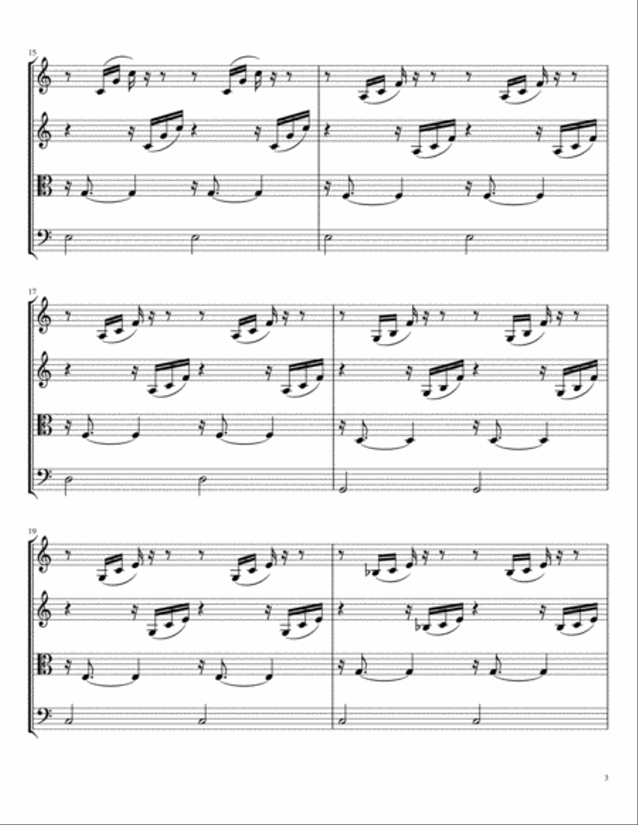 Bach C Major Prelude from Well-Tempered Clavier for String Quartet Bach C Major Prelude from Well-Tempered Clavier for String Quartet String Quartet scores gallery preview page 3