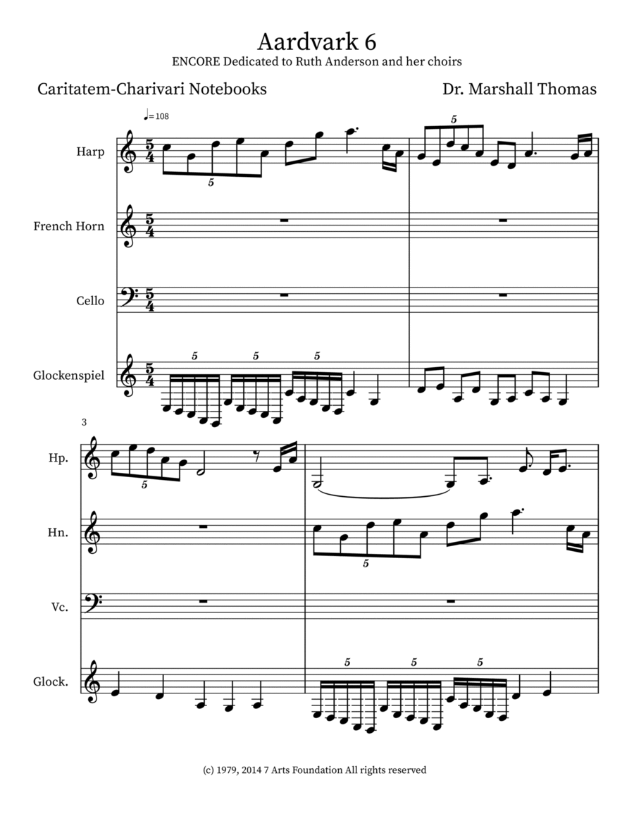 Aardvark 6 Small Ensemble scores gallery preview page 1
