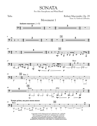 Sonata for Alto Saxophone, Op. 29 - Tuba