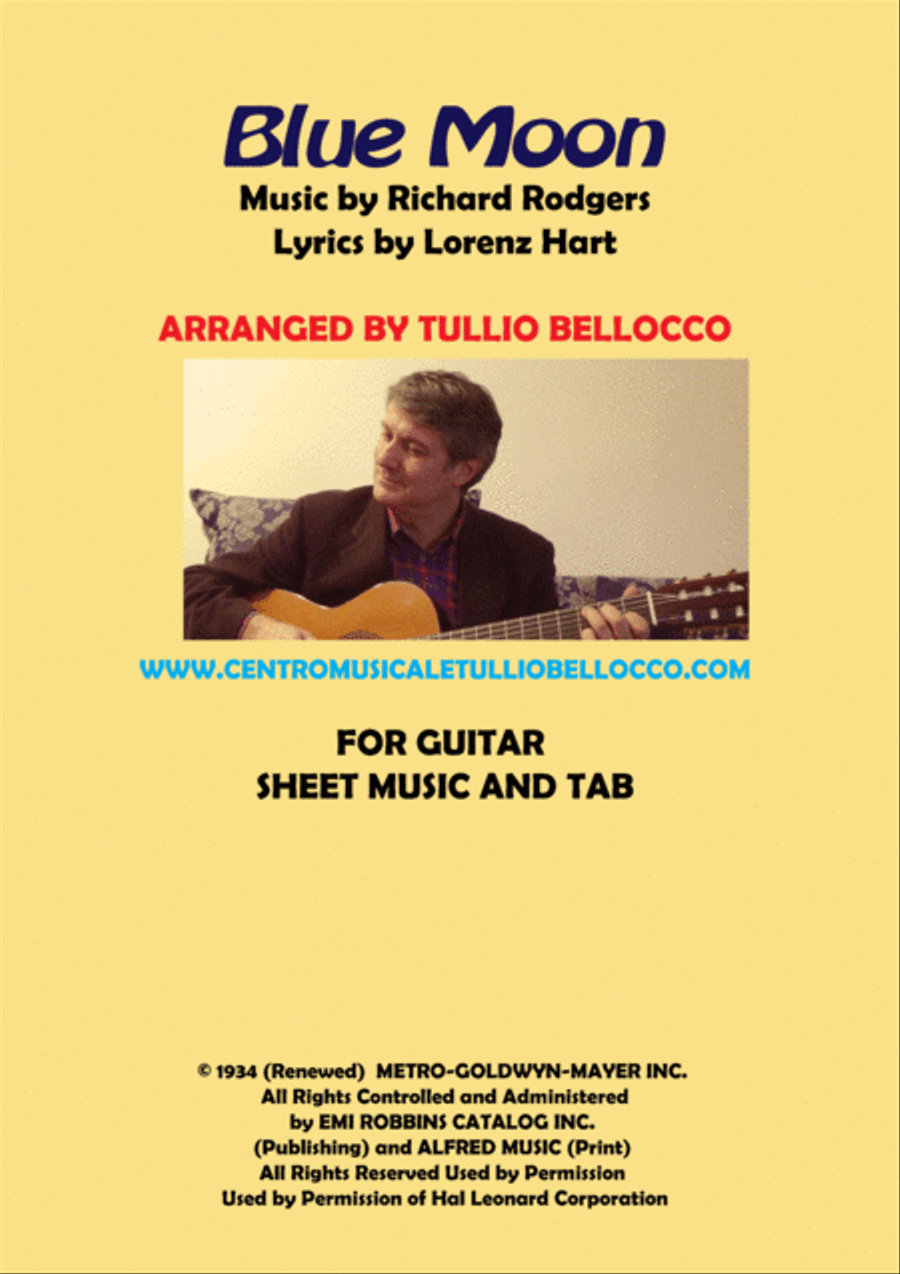 Blue Moon Guitar Tablature scores gallery preview page 1