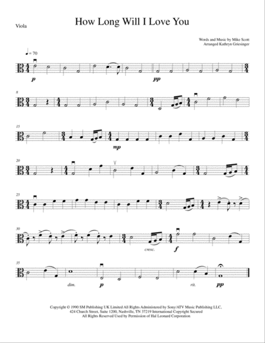 How Long Will I Love You String Quartet scores gallery preview page 3