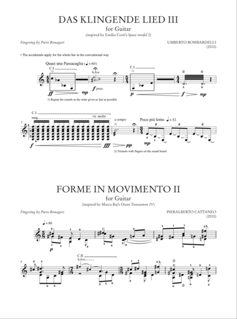 Envision the Music. Contemporary Music Anthology for Guitar (Anzaghi, Bombardelli, Cattaneo, Forlivesi, Luppi, Reghezza) Acoustic Guitar scores gallery preview page 3