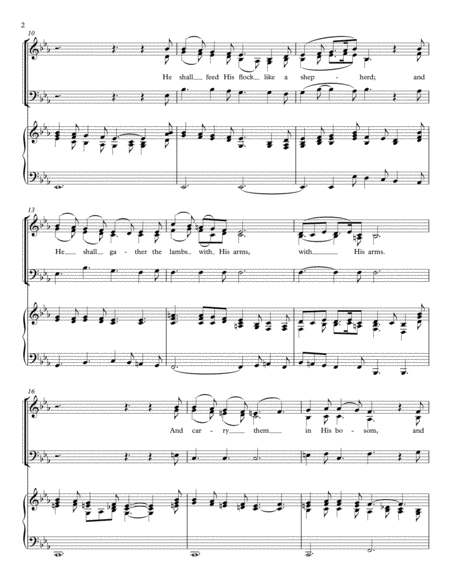 Handel - "He Shall Feed His Flock" (from 'Messiah') for SAB Choir and Piano