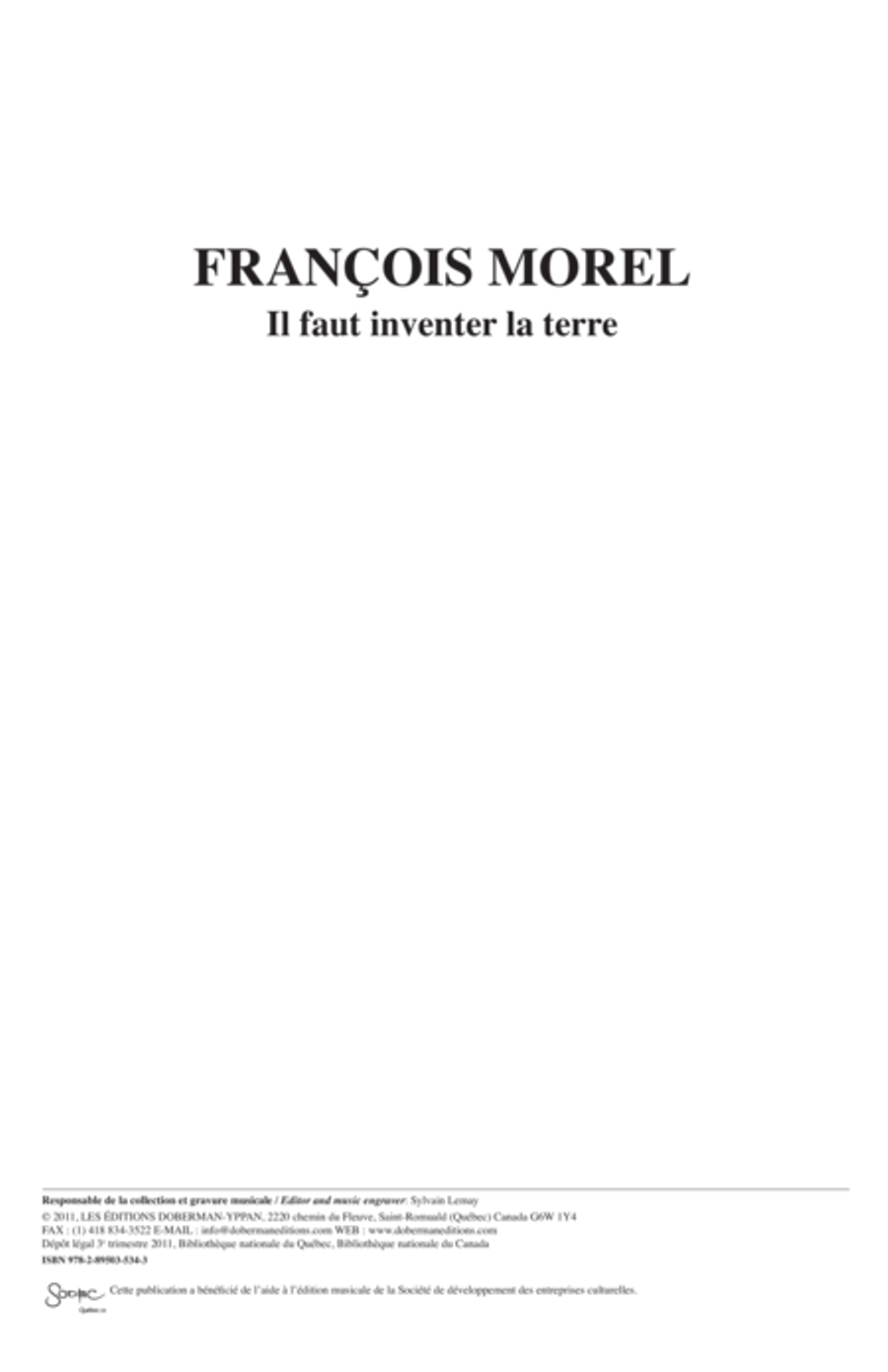 Il faut inventer la terre Orchestra scores gallery preview page 1