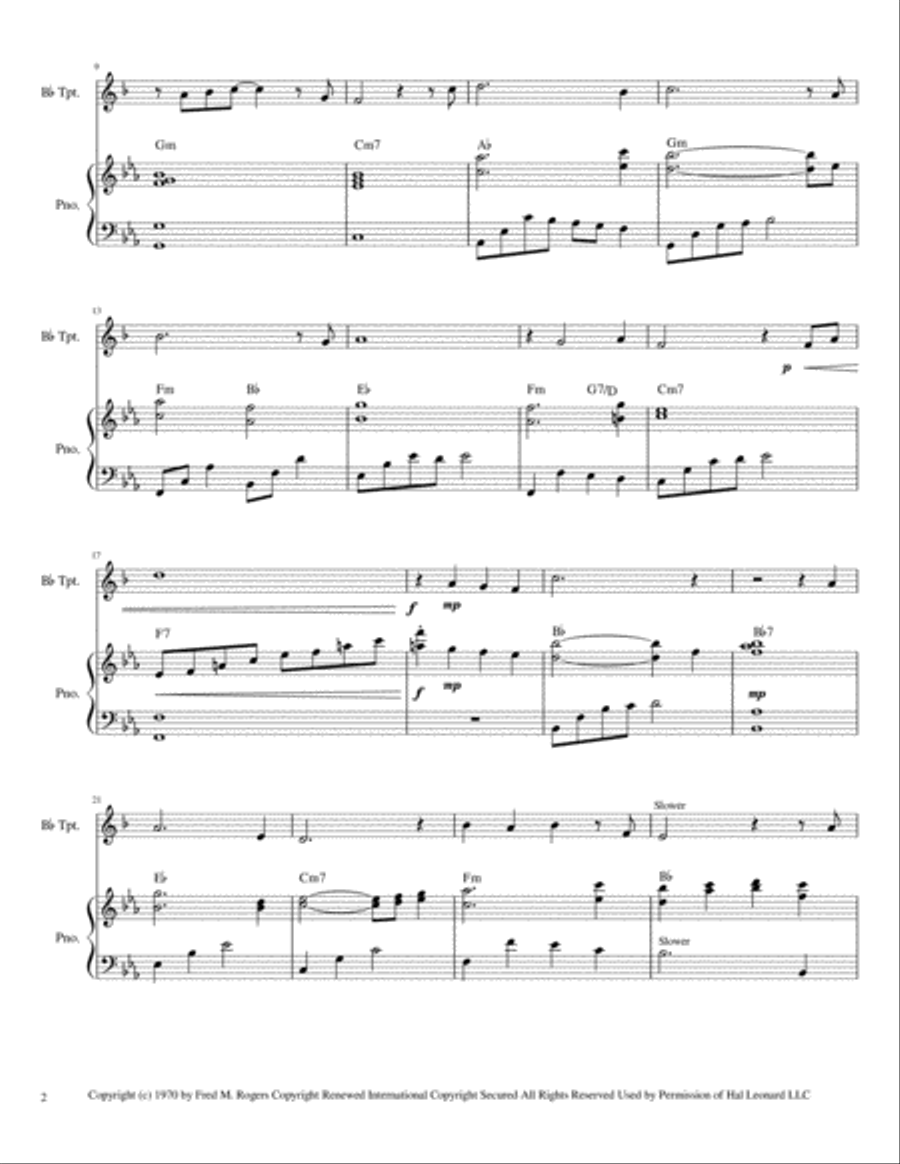 It's You I Like from MISTER ROGERS' NEIGHBORHOOD Small Ensemble scores gallery preview page 3