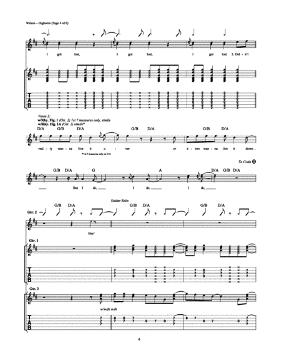 Highwire Electric Guitar scores gallery preview page 4