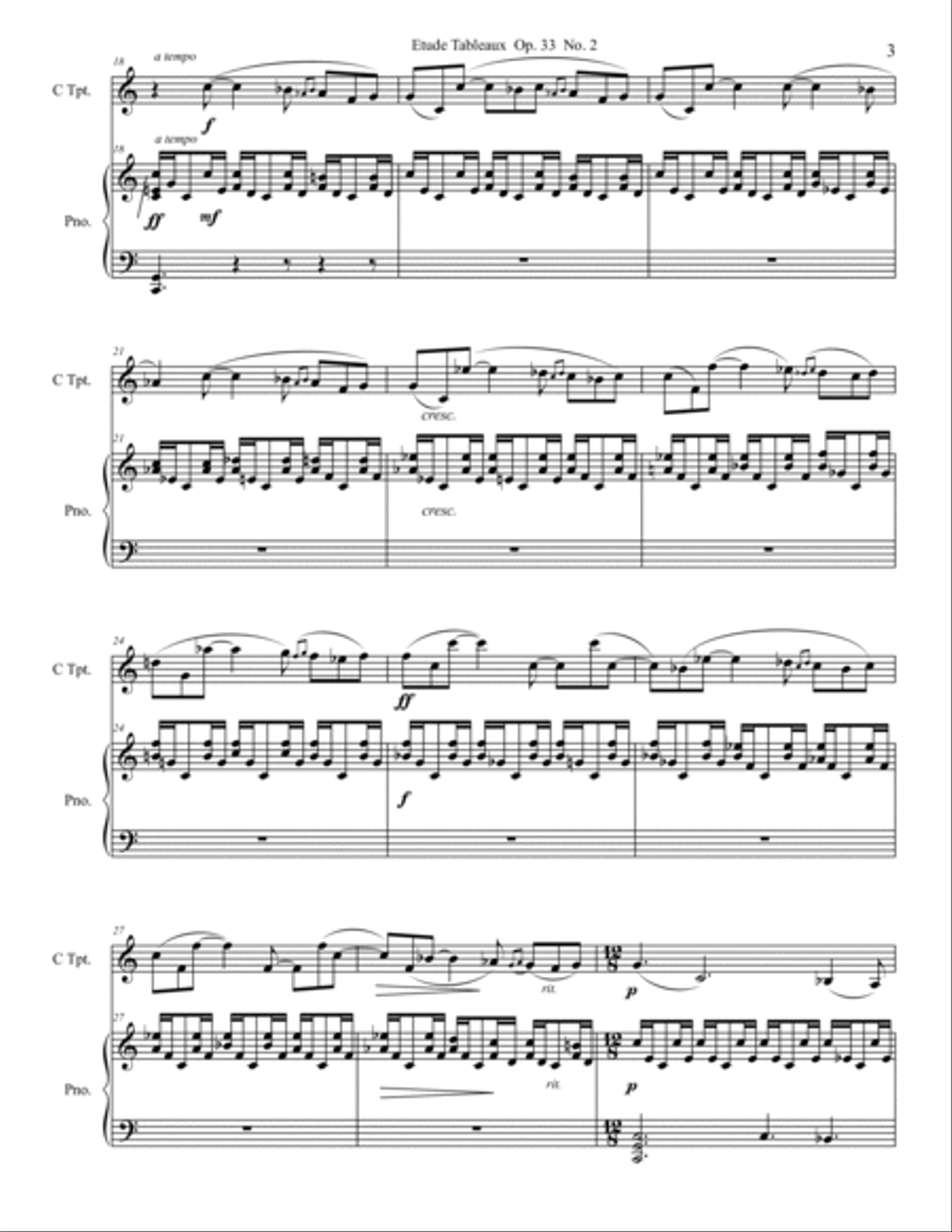 Etude Tableaux Op. 33 No. 2 Small Ensemble scores gallery preview page 3