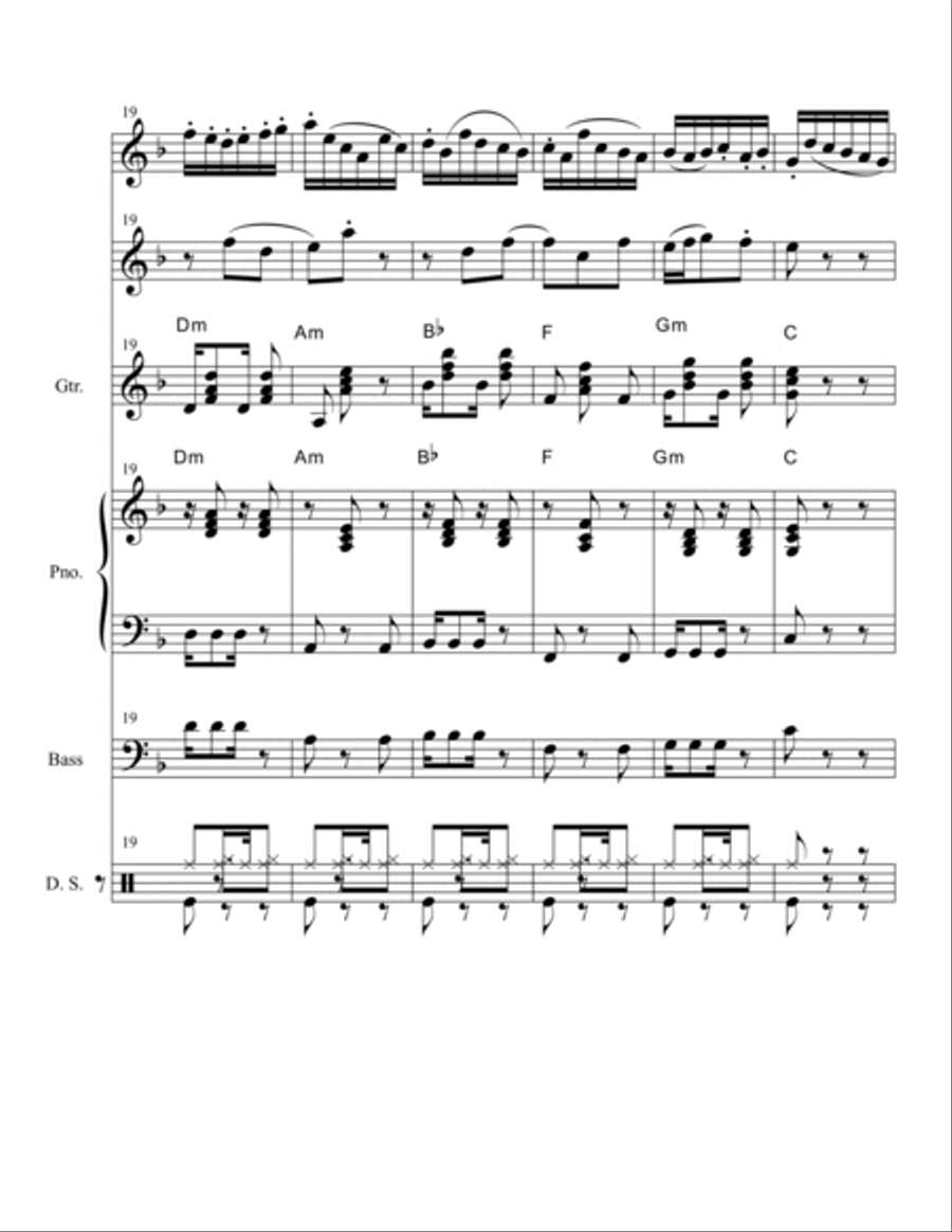THE BACH JAZZ SONATA FROM THE 3RD MOVEMENT OF THE FLUTE/VIOLIN SONATA II IN Eb* FOR C INSTRUMENTS Ar Jazz Ensemble scores gallery preview page 6