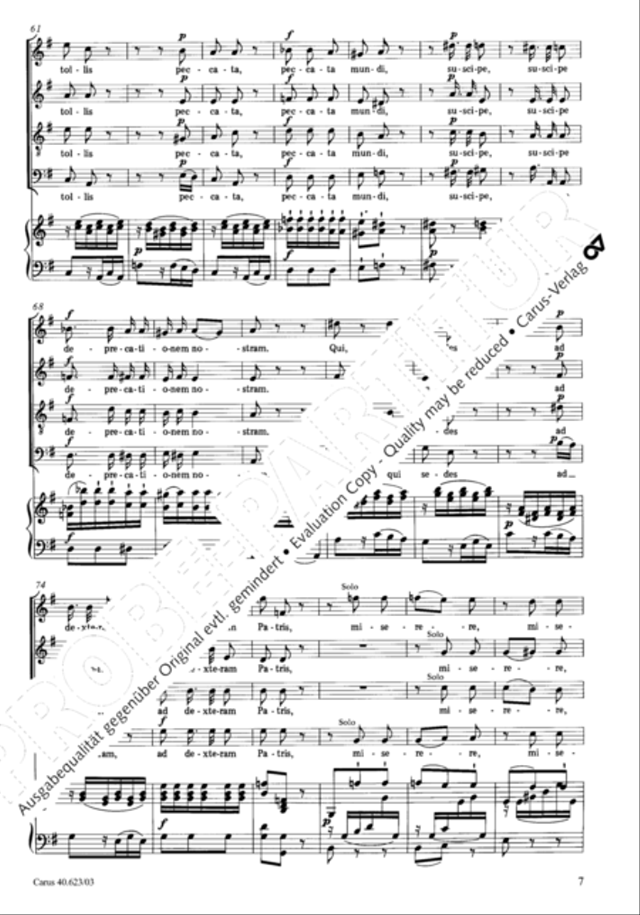 Missa brevis in G major 4-Part scores gallery preview page 10