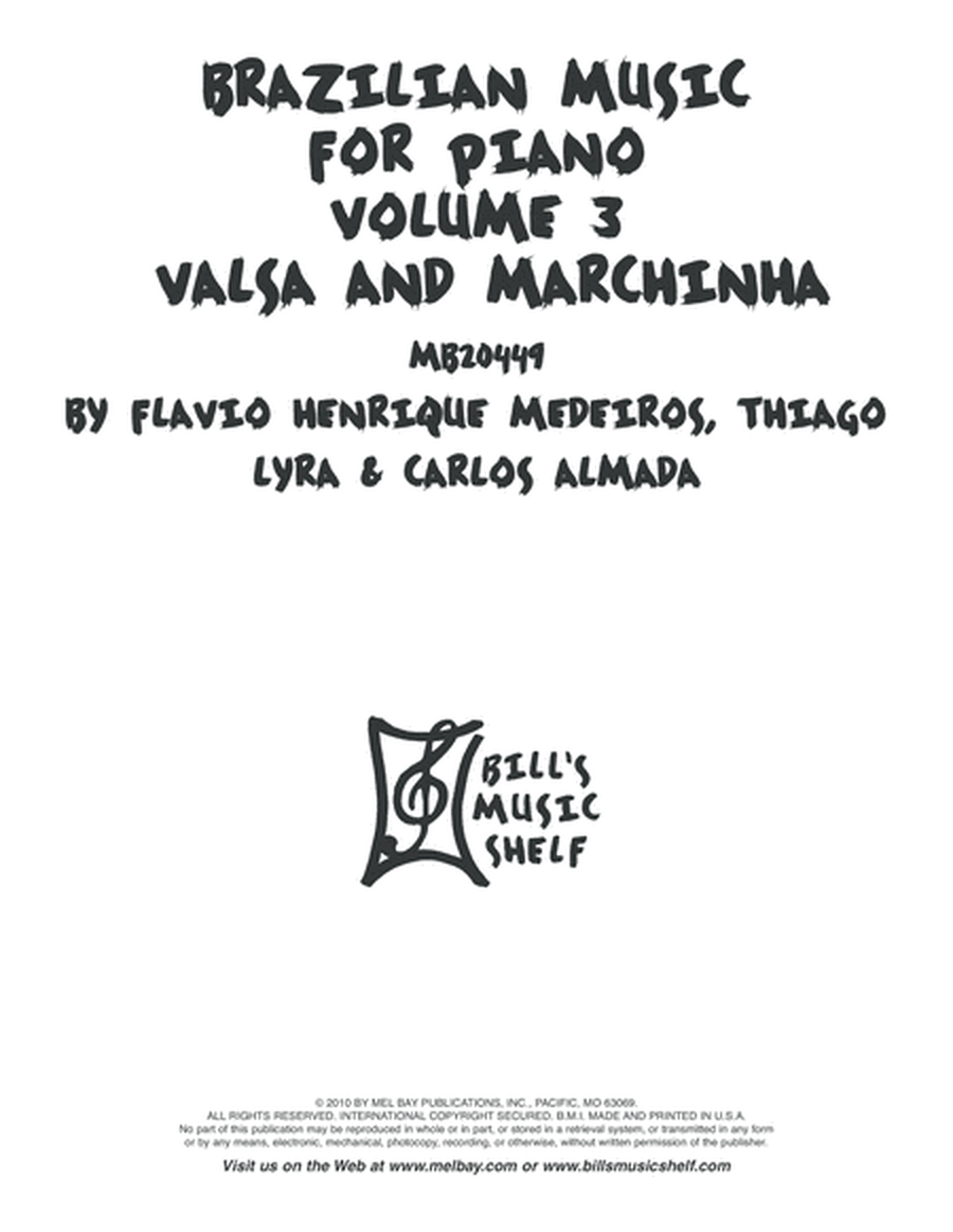 Brazilian Music for Piano, Volume 3: Valsa and Marchinha