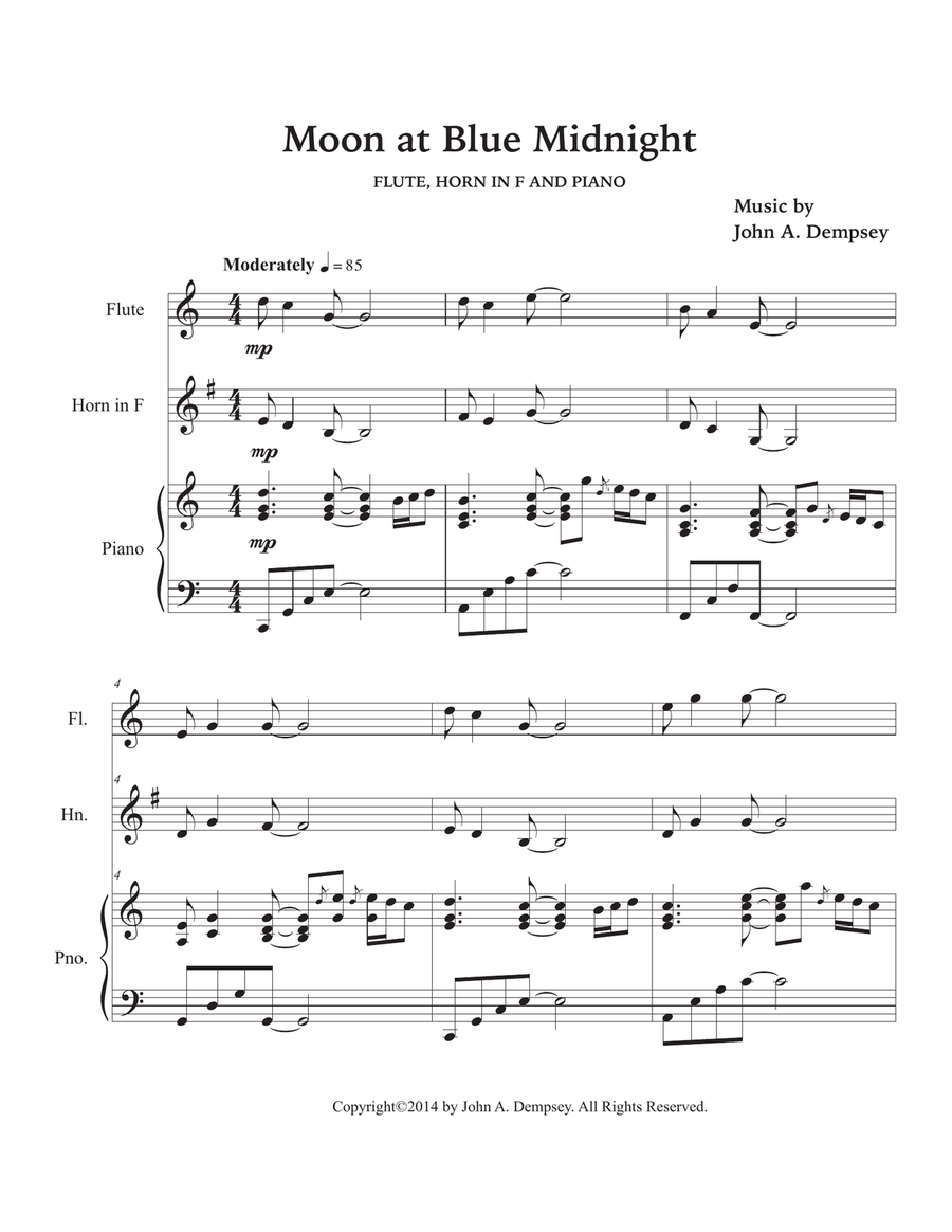 Moon at Blue Midnight (Trio for Flute, Horn in F and Piano) Moon at Blue Midnight (Trio for Flute, Horn in F and Piano) Small Ensemble scores gallery preview page 5