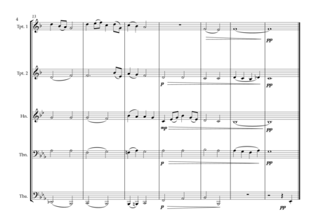 Åland Islands National Song (Song of the Ålander - Ålänningens sång) for Brass Quintet image number null