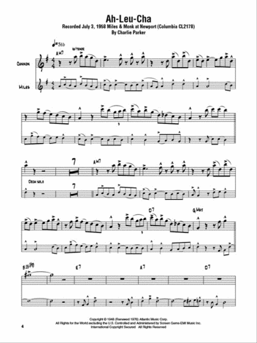 Cannonball Adderley - Omnibook B-Flat Instrument scores gallery preview page 3