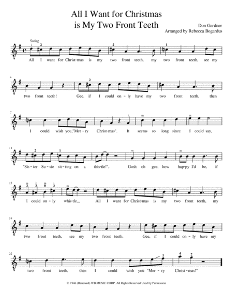 All I Want For Christmas Is My Two Front Teeth Guitar Tablature scores gallery preview page 3