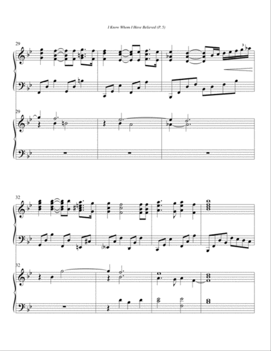 I Know Whom I Have Believed--Piano/Keyboard.pdf Small Ensemble scores gallery preview page 6